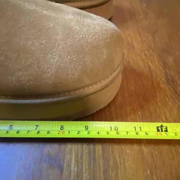 FITORY Womens Platform Slip on Suede Ankle Boots with Fleece-lined size 8 - Picture 6 of 7